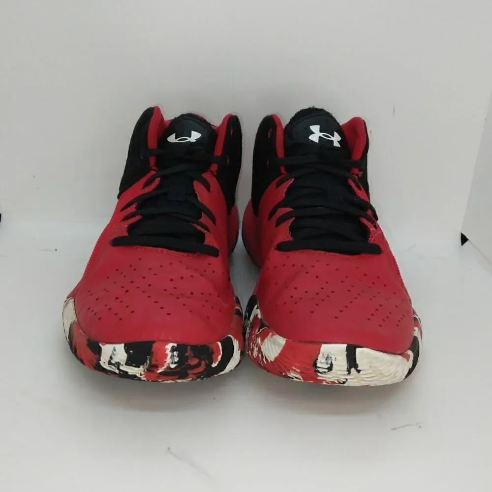 Under Armour Jet 21 Boys Pre-owned Red/Black Basketball Sneakers - sz. 5 1/2Y